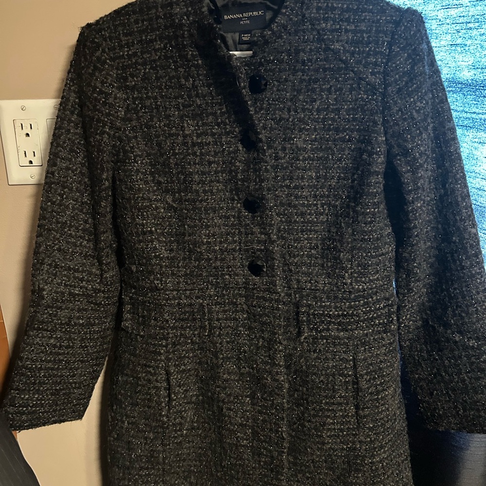 Banana Republic Women's Charcoal Tweed Blazer